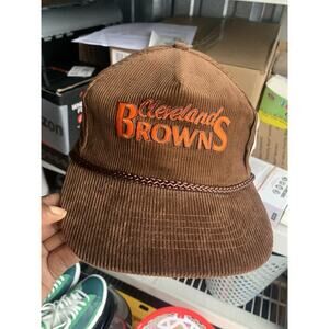 Vintage Cleveland Browns Tournament Apparel Corduroy SnapBack Hat Script